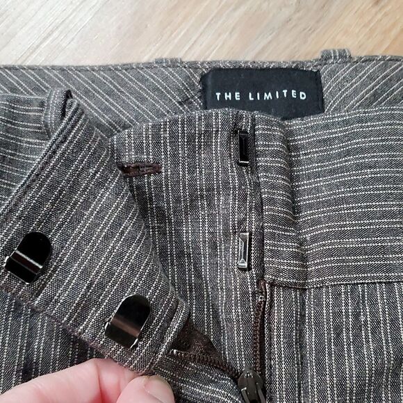 🔹️The Limited Brown Pinstripe Drew Fit Crop Pants Size 10/30 - Picture 6 of 9
